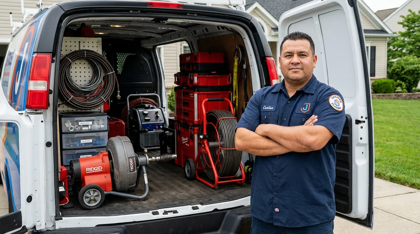 Professional drain cleaning equipment and Johns Plumbing LLC plumber in Pigeon Forge