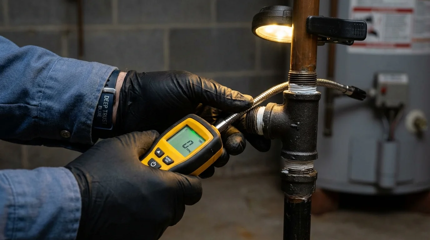 Gas leak detection with electronic sniffer by Johns Plumbing LLC in Pigeon Forge