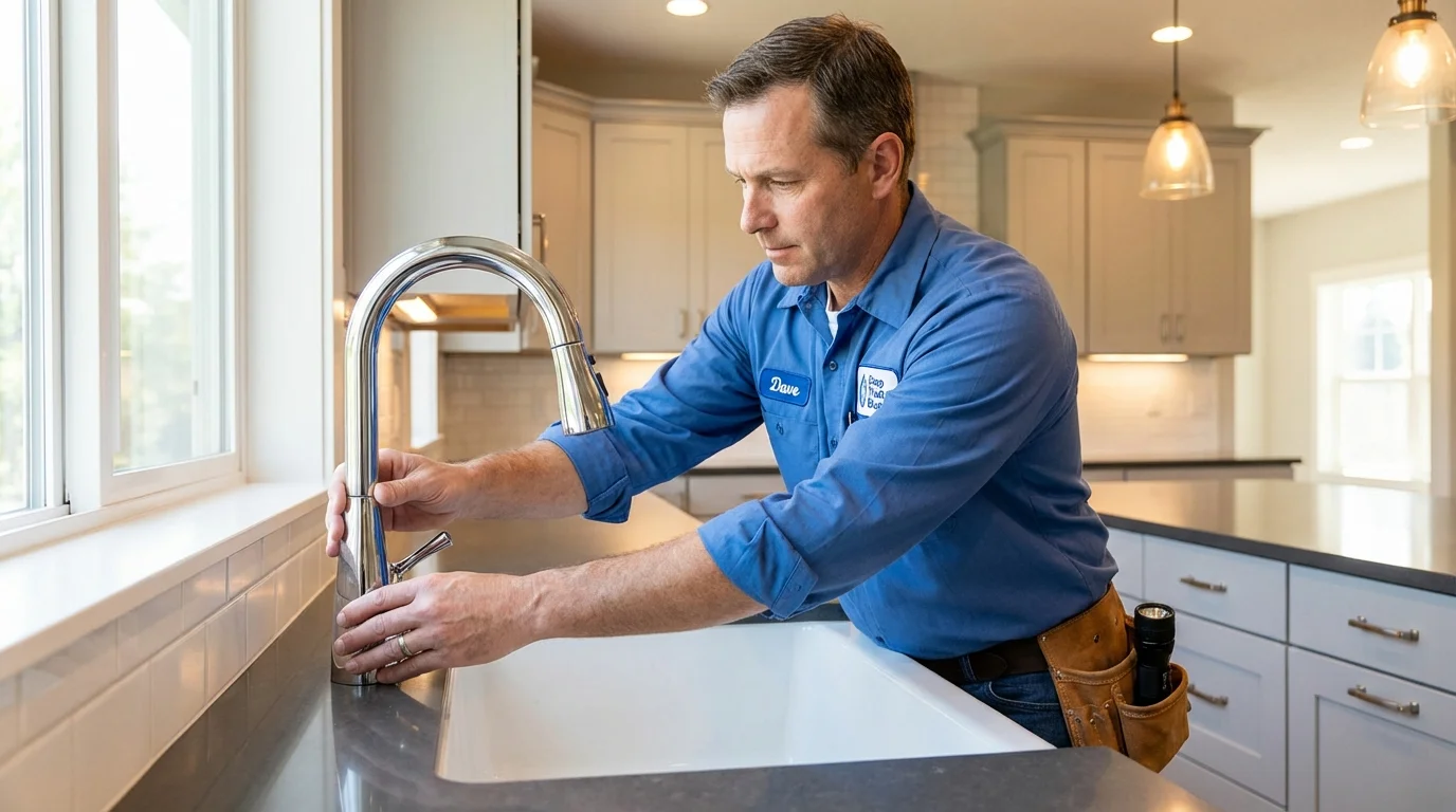 Kitchen faucet installation by Johns Plumbing LLC in Pigeon Forge